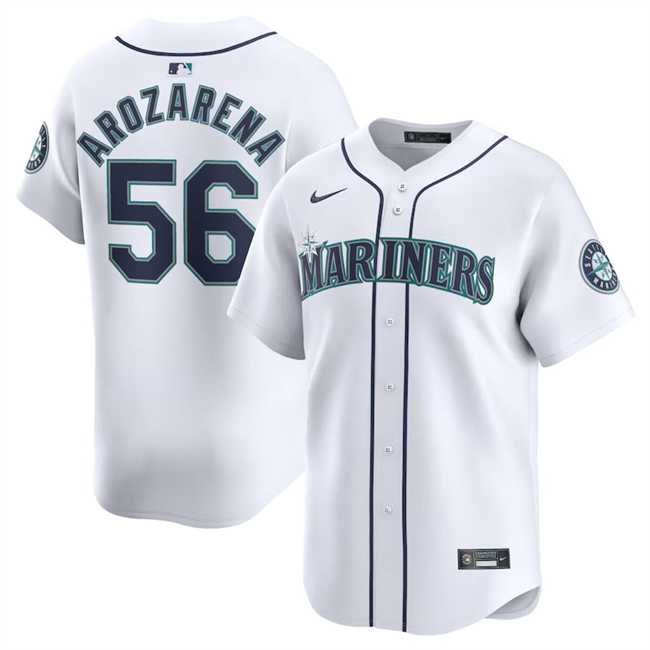 Men%27s Seattle Mariners #56 Randy Arozarena White 2024 Home Limited Stitched jersey Dzhi->mlb womens jerseys->MLB Jersey